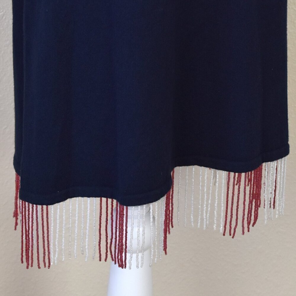 Tommy Hilfiger Vintage Knit Beaded Fringe Spaghetti Strap Dress - S - Picture 9 of 9